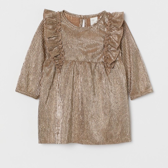 Baby H&M shiny gold dress - Picture 1 of 5